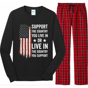 Support The Country You Live In The Country You Support Usa Long Sleeve Pajama Set