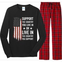 Support The Country You Live In The Country You Support Usa Long Sleeve Pajama Set