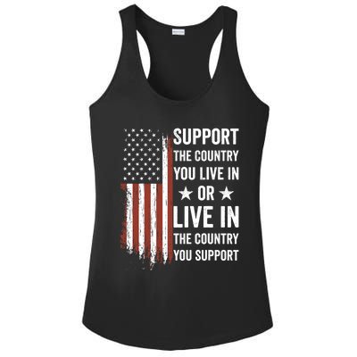 Support The Country You Live In The Country You Support Usa Ladies PosiCharge Competitor Racerback Tank