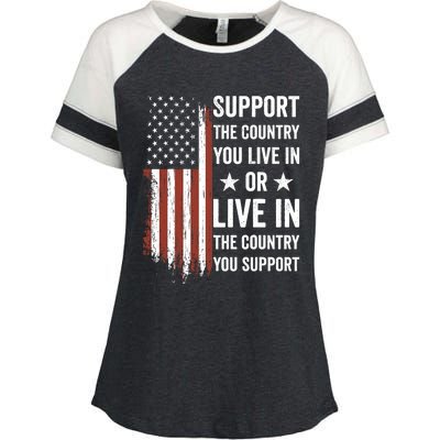 Support The Country You Live In The Country You Support Usa Enza Ladies Jersey Colorblock Tee