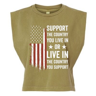 Support The Country You Live In The Country You Support Usa Garment-Dyed Women's Muscle Tee