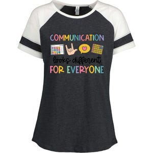 Speech Therapy Communication Looks Different For Everyone Enza Ladies Jersey Colorblock Tee