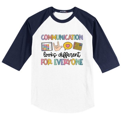 Speech Therapy Communication Looks Different For Everyone Baseball Sleeve Shirt