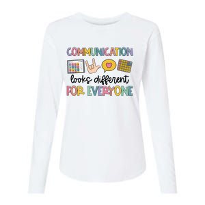 Speech Therapy Communication Looks Different For Everyone Womens Cotton Relaxed Long Sleeve T-Shirt