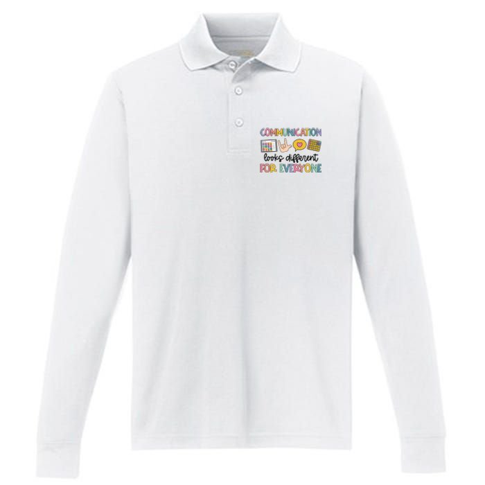 Speech Therapy Communication Looks Different For Everyone Performance Long Sleeve Polo