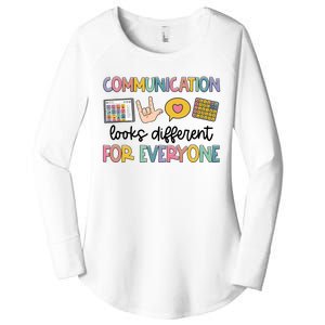 Speech Therapy Communication Looks Different For Everyone Women's Perfect Tri Tunic Long Sleeve Shirt