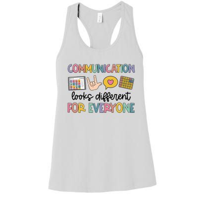 Speech Therapy Communication Looks Different For Everyone Women's Racerback Tank