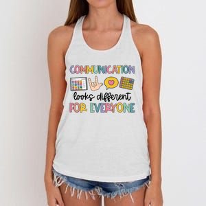 Speech Therapy Communication Looks Different For Everyone Women's Knotted Racerback Tank