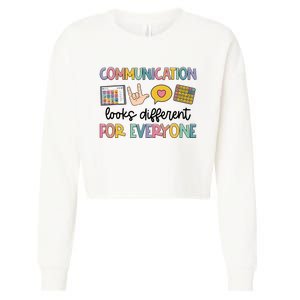 Speech Therapy Communication Looks Different For Everyone Cropped Pullover Crew