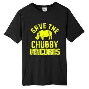 Save The Chubby Unicorns Funny Rhino Rhinoceros Gift Tall Fusion ChromaSoft Performance T-Shirt