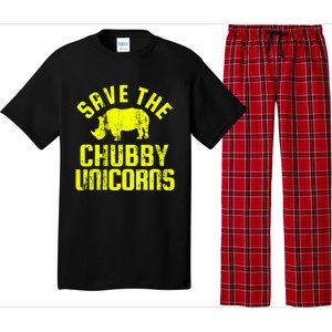 Save The Chubby Unicorns Funny Rhino Rhinoceros Gift Pajama Set