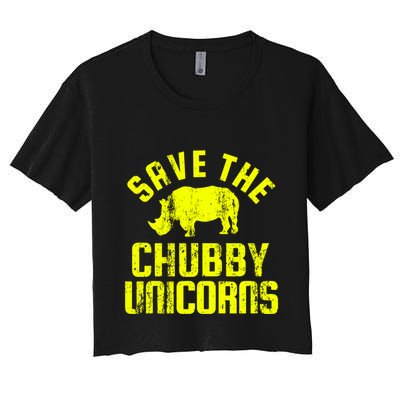 Save The Chubby Unicorns Funny Rhino Rhinoceros Gift Crop Top