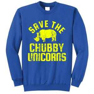 Save The Chubby Unicorns Funny Rhino Rhinoceros Gift Sweatshirt