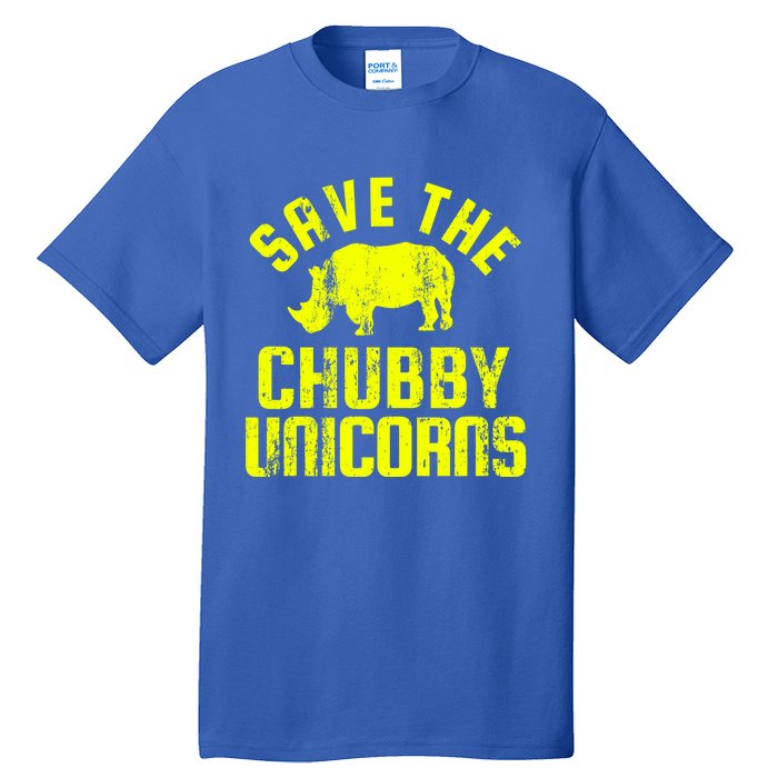 Save The Chubby Unicorns Funny Rhino Rhinoceros Gift Tall T-Shirt