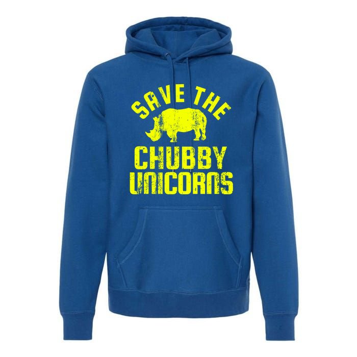 Save The Chubby Unicorns Funny Rhino Rhinoceros Gift Premium Hoodie