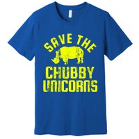 Save The Chubby Unicorns Funny Rhino Rhinoceros Gift Premium T-Shirt