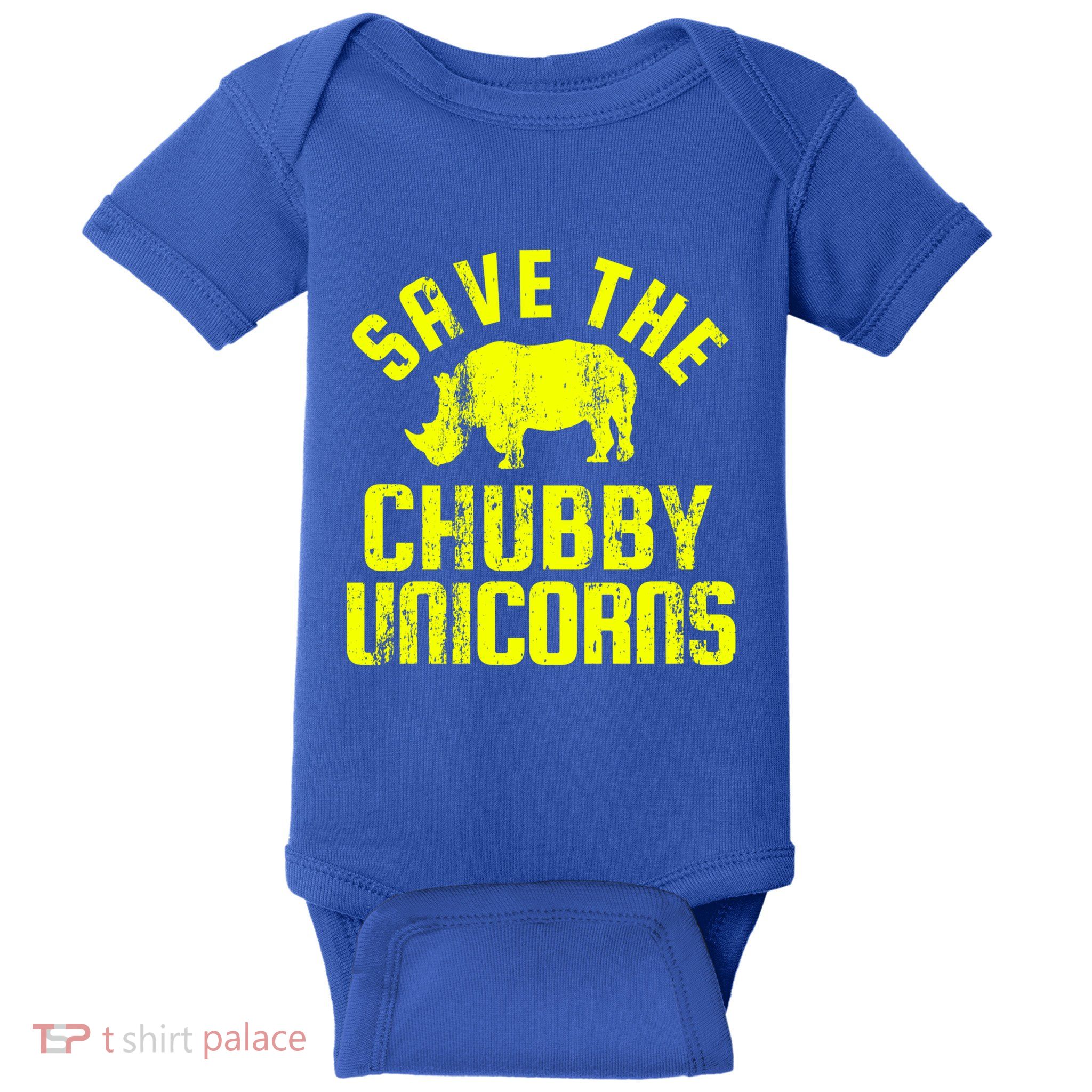 Save The Chubby Unicorns Funny Rhino Rhinoceros Gift Baby Bodysuit
