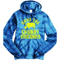 Save The Chubby Unicorns Funny Rhino Rhinoceros Gift Tie Dye Hoodie