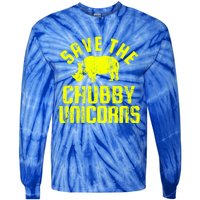 Save The Chubby Unicorns Funny Rhino Rhinoceros Gift Tie-Dye Long Sleeve Shirt