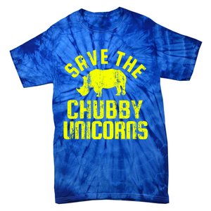 Save The Chubby Unicorns Funny Rhino Rhinoceros Gift Tie-Dye T-Shirt