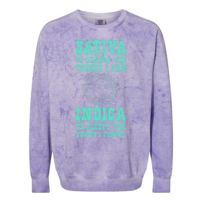 Sativa To Change The Things I Can Indica Positivity Colorblast Crewneck Sweatshirt