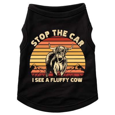 Stop The Car I See A Fluffy Cow Highland Cow Breeder Gift Doggie Tank