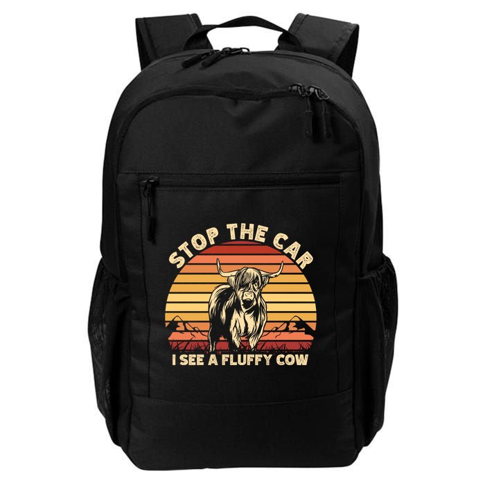 Stop The Car I See A Fluffy Cow Highland Cow Breeder Gift Backpack