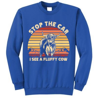 Stop The Car I See A Fluffy Cow Highland Cow Breeder Gift Sweatshirt