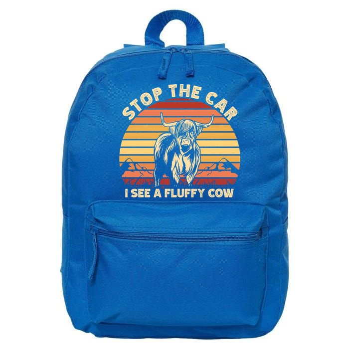 Stop The Car I See A Fluffy Cow Highland Cow Breeder Gift 16 in Basic Backpack