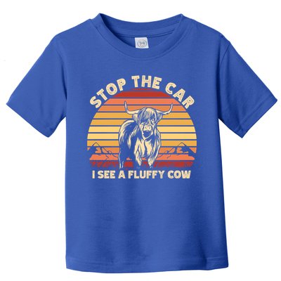 Stop The Car I See A Fluffy Cow Highland Cow Breeder Gift Toddler T-Shirt
