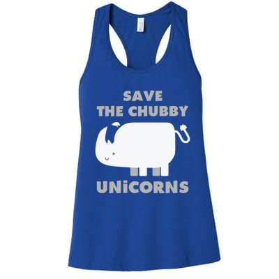 Save The Chubby Unicorns Funny Rhino Funny Gift Women's Racerback Tank