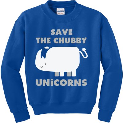 Save The Chubby Unicorns Funny Rhino Funny Gift Kids Sweatshirt