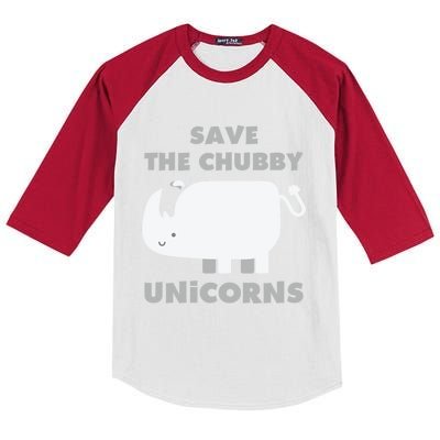 Save The Chubby Unicorns Funny Rhino Funny Gift Kids Colorblock Raglan Jersey