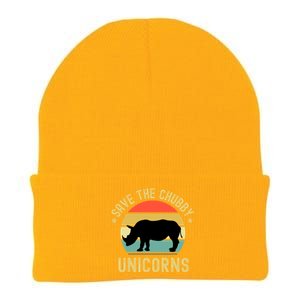 Save The Chubby Unicorns Funny Rhino Meaningful Gift Knit Cap Winter Beanie