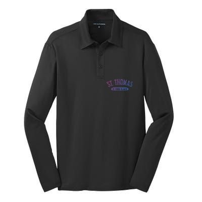 St Thomas Cool Gift Classic Style St Thomas Us Virgin Islands Gift Silk Touch Performance Long Sleeve Polo