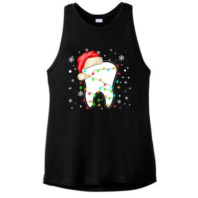 Santa Teeth Christmas Funny Dental Dentist Hygienist Xmas Great Gift Ladies PosiCharge Tri-Blend Wicking Tank