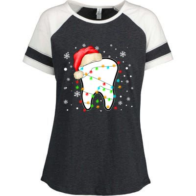 Santa Teeth Christmas Funny Dental Dentist Hygienist Xmas Great Gift Enza Ladies Jersey Colorblock Tee