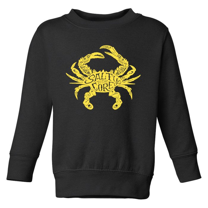 Salty To Core Crab Toddler Sweatshirt