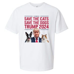 Save The Cats Save The Dogs Trump 2024 Pet Lovers Statement Sueded Cloud Jersey T-Shirt