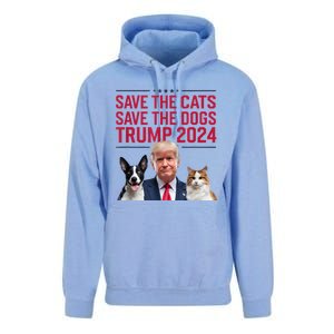 Save The Cats Save The Dogs Trump 2024 Pet Lovers Statement Unisex Surf Hoodie