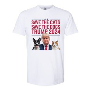 Save The Cats Save The Dogs Trump 2024 Pet Lovers Statement Softstyle CVC T-Shirt