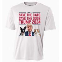 Save The Cats Save The Dogs Trump 2024 Pet Lovers Statement Cooling Performance Crew T-Shirt