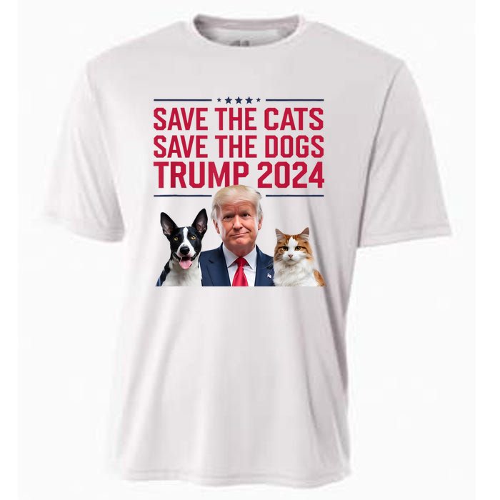 Save The Cats Save The Dogs Trump 2024 Pet Lovers Statement Cooling Performance Crew T-Shirt