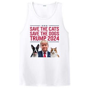 Save The Cats Save The Dogs Trump 2024 Pet Lovers Statement PosiCharge Competitor Tank