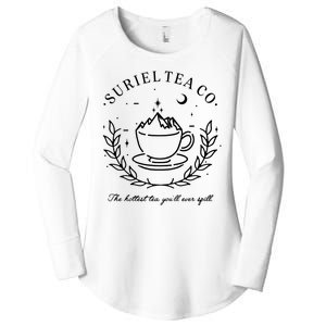 Suriel Tea Co The Hottest Tea You'll Ever Spill Velaris Women's Perfect Tri Tunic Long Sleeve Shirt