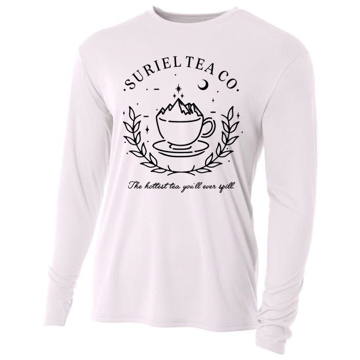 Suriel Tea Co The Hottest Tea You'll Ever Spill Velaris Cooling Performance Long Sleeve Crew