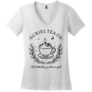 Suriel Tea Co The Hottest Tea You'll Ever Spill Velaris Women's V-Neck T-Shirt