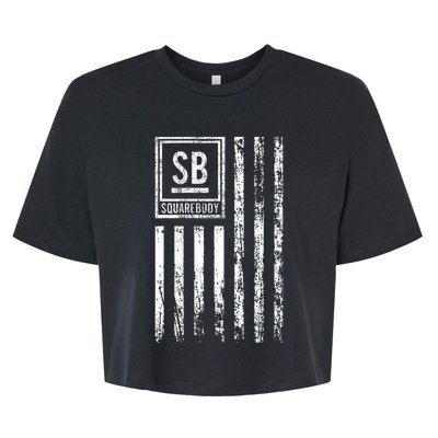 Squarebody Truck C10 Classic Usa Flag Squarebody Nation Bella+Canvas Jersey Crop Tee