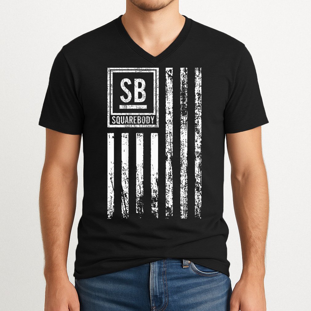 Squarebody Truck C10 Classic Usa Flag Squarebody Nation V-Neck T-Shirt