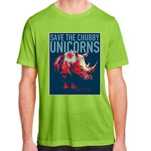 Save The Chubby Unicorns Gift Fat Rhino Funny Gift Adult ChromaSoft Performance T-Shirt